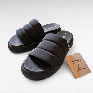 Toms Alpargata Mallow Slide Black Size 5 See Description